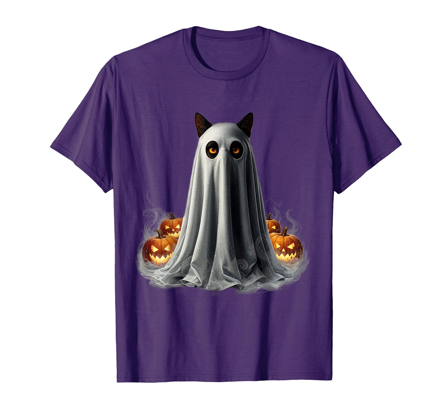 Ghost Cat Meme Funny Halloween Men Women Kids T-Shirt