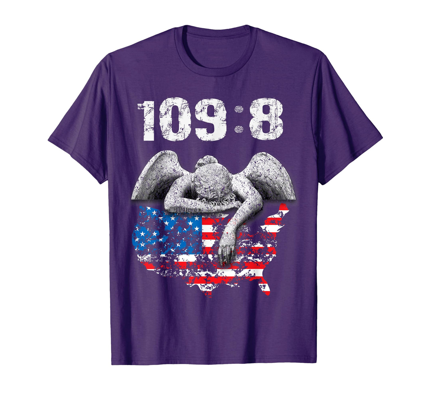 Psalm 109:8 KJV Bible Verse Tee Shirt NIV with Angel and USA