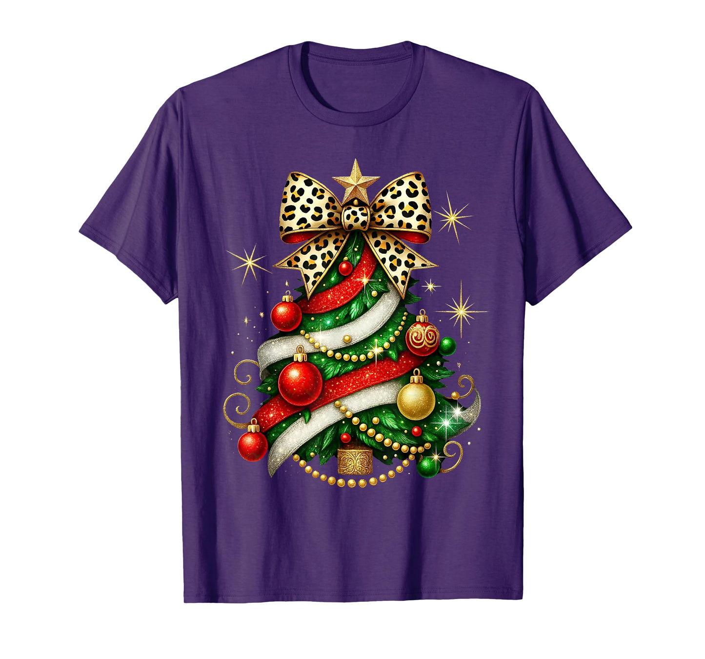 Merry Christmas Coquette Bow Xmas Tree Ornament Funny Family T-Shirt