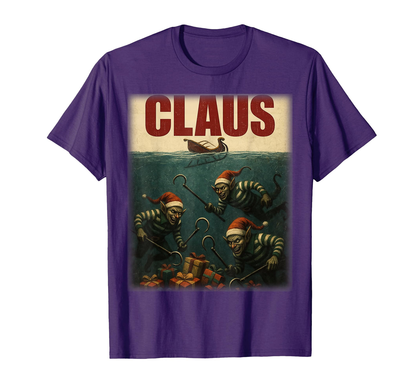 Creepy Claus Horror Christmas Dark Elf Top T-Shirt