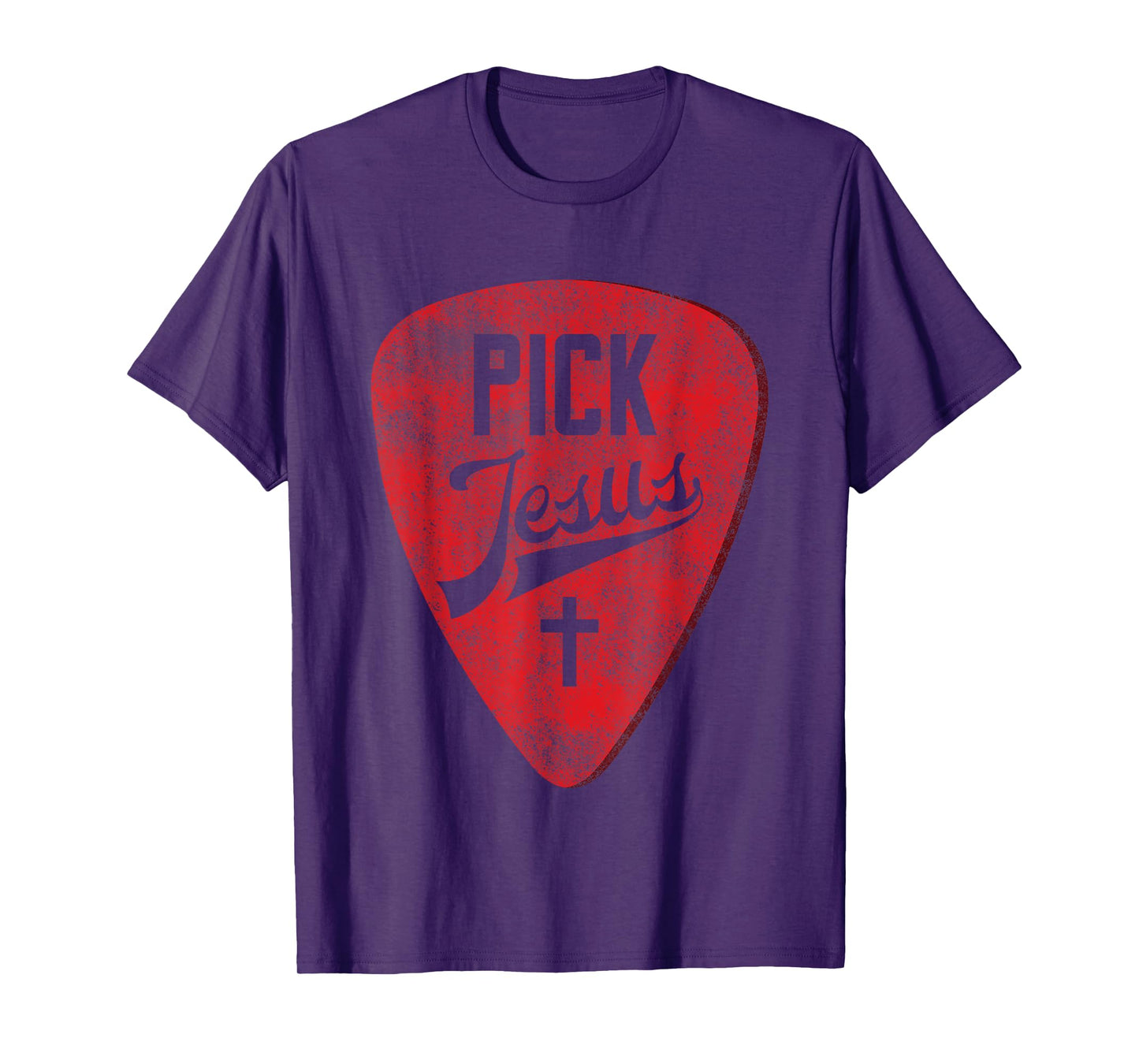 Pick Jesus - Christian Music Pastor Guitar T-Shirt Red Pick T-Shirt