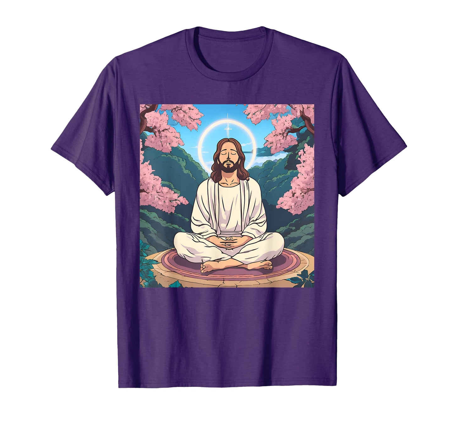 Jesus Meditating As A Buddhist Monk Meditation Anime T-Shirt