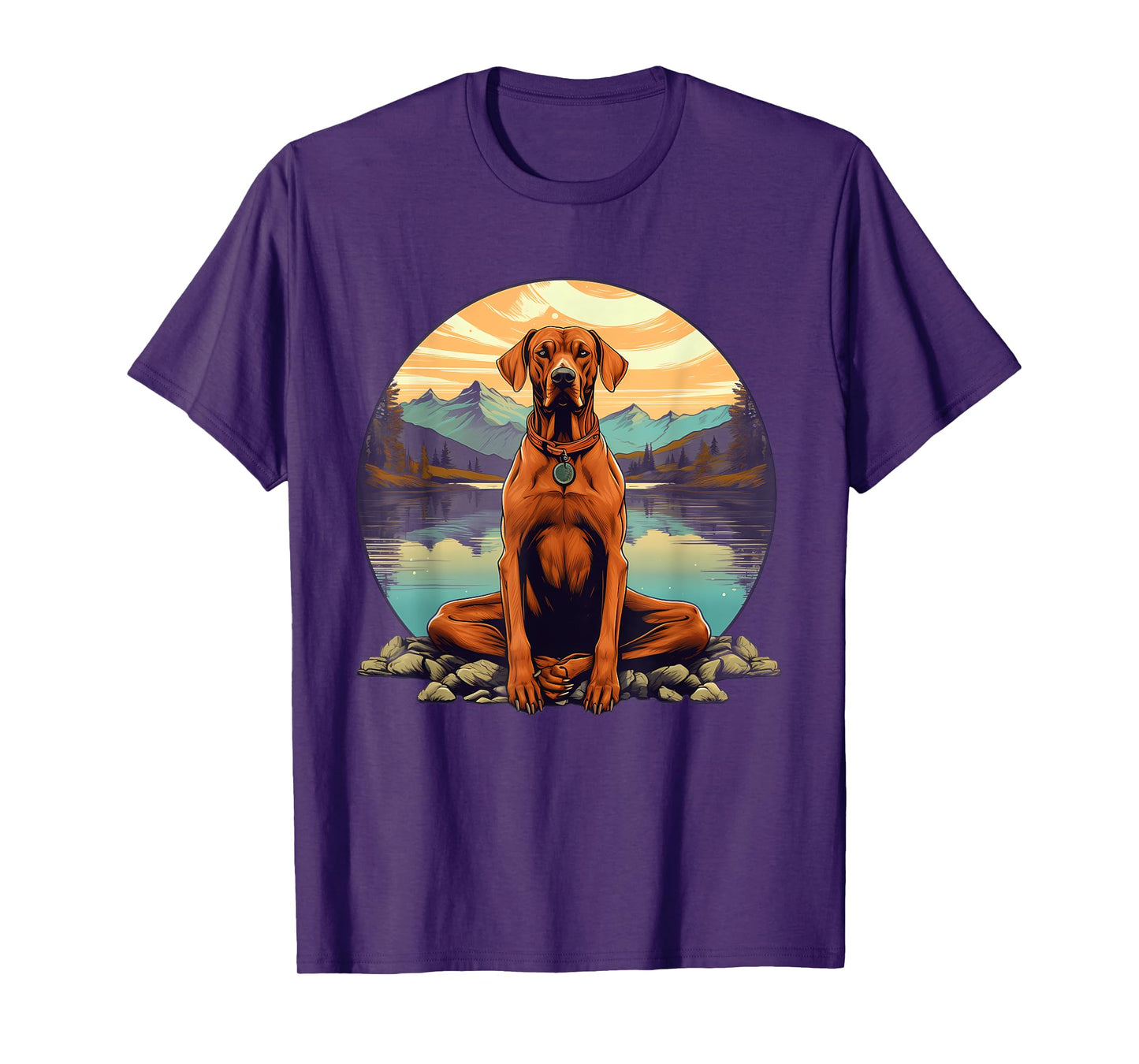 Rhodesian Ridgeback Dog Meditation Yoga Men Women Kids T-Shirt