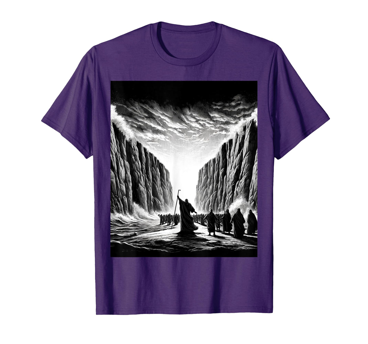 Moses parting the Red Sea with the Israelites T-Shirt