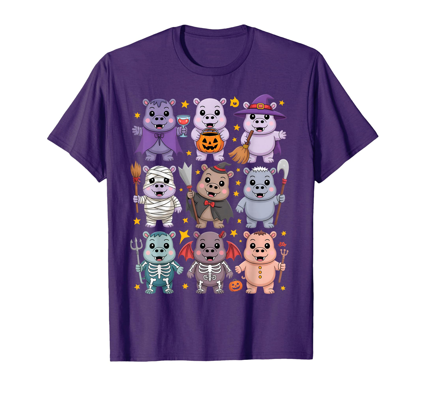 Cute Funny Halloween Hippo Boo Costume Retro Spooky Design T-Shirt