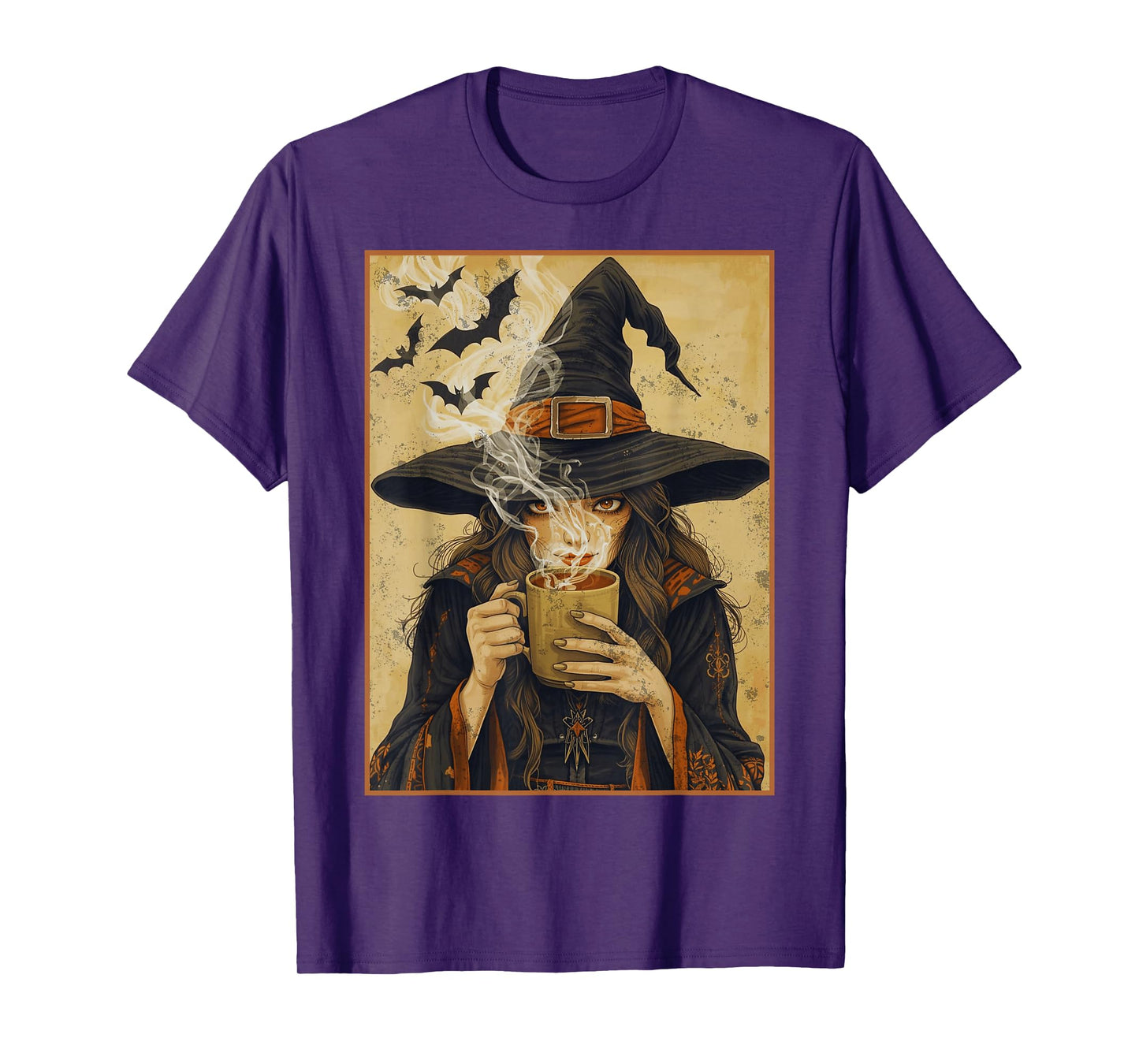 Vintage Halloween Witch Pumpkin Spice Latte Syrup Creamer T-Shirt