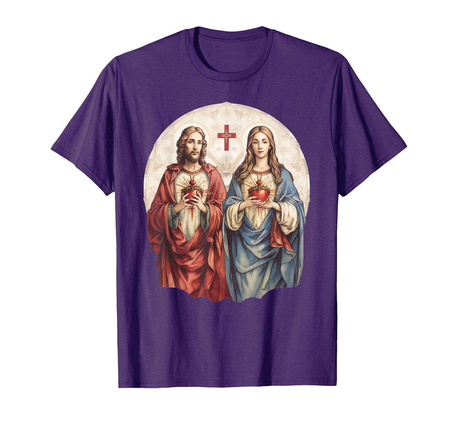 Sacred Heart of Jesus and Immaculate Heart of Mary Catholic T-Shirt