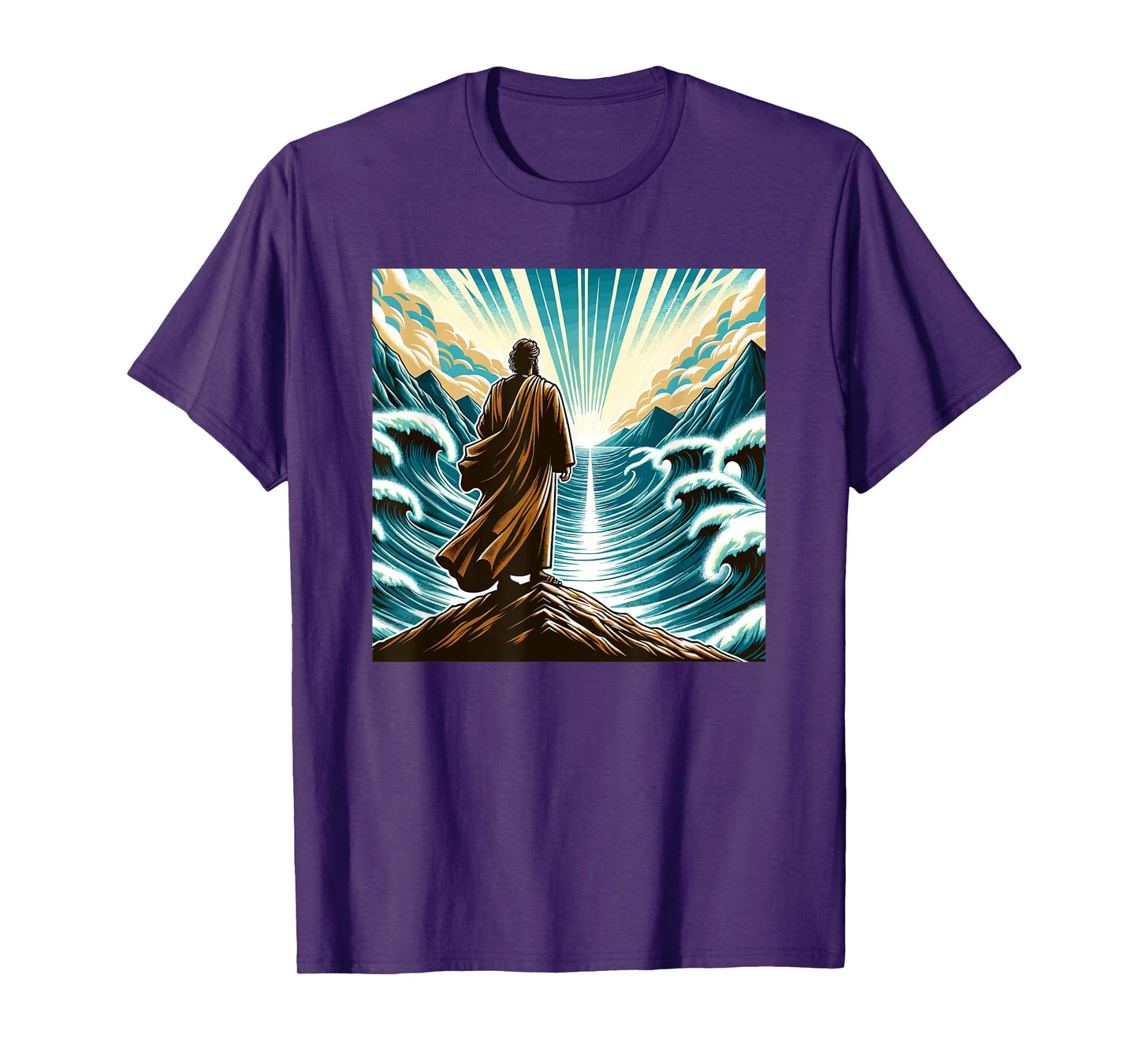 Moses Splitting Red Sea Religious Art History T-Shirt