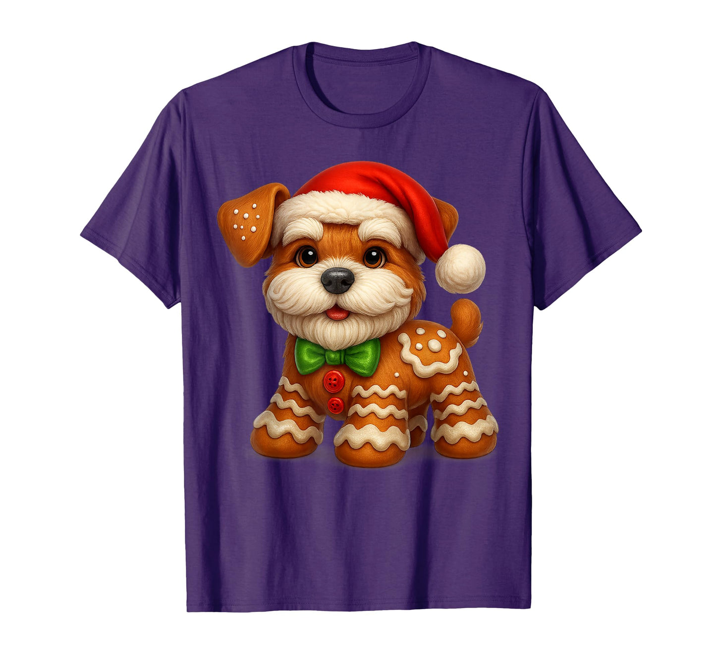 Funny Gingerbread Man Dog Christmas Tees Womens Mens Gifts T-Shirt