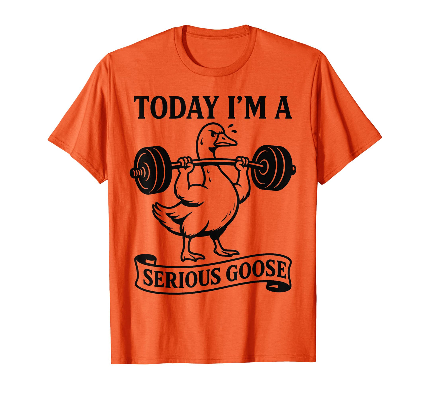 Funny Lifting Weights Gym Fitness Today I'm a Serious Goose T-Shirt