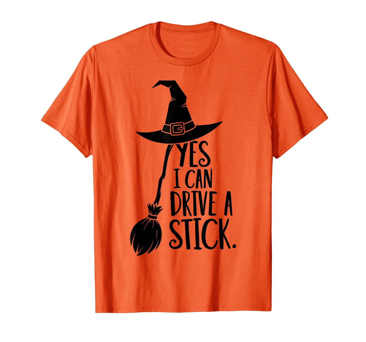 Yes I Can Drive A Stick Funny Halloween Spooky Witch T-Shirt