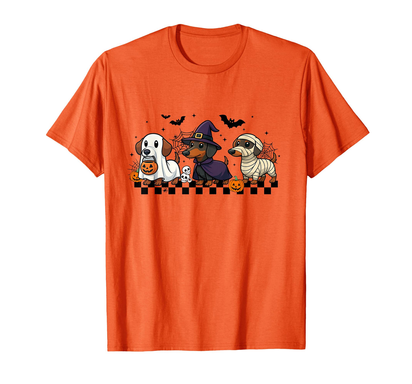 Funny Weiner Dog Ghost Witch Mummy Scary Halloween Dachshund T-Shirt
