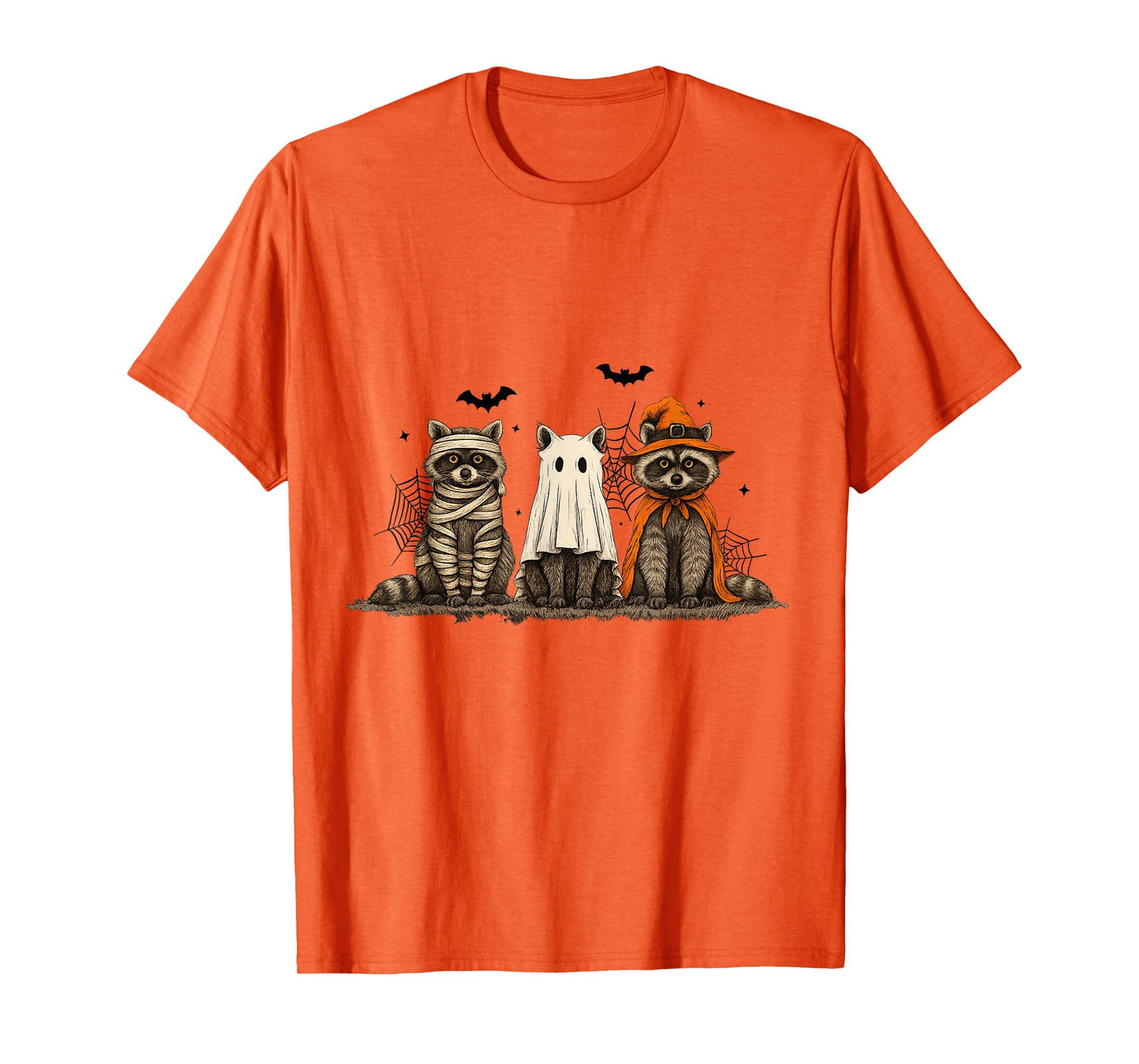 Cute Spooky Halloween Raccoons Men Women Kids Funny Raccoon T-Shirt