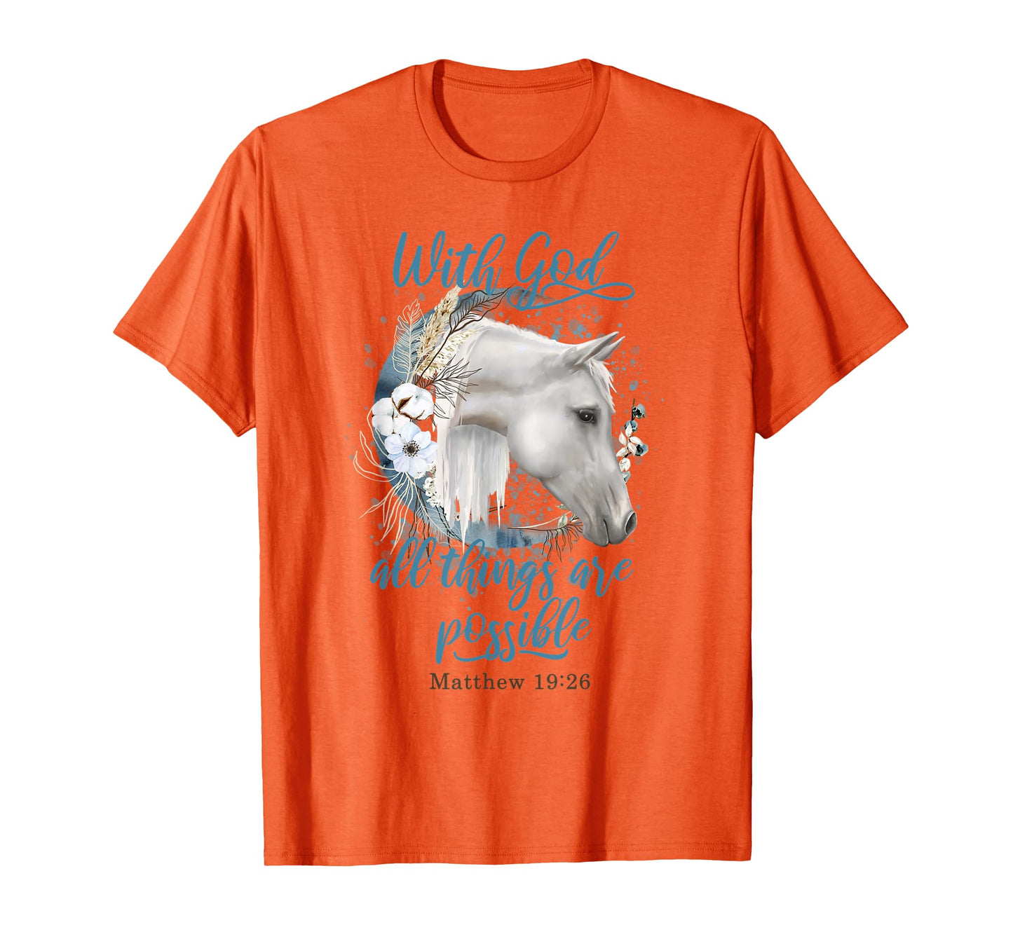 Horse Flowers Horseback Riding Christian Horse Owner T-Shirt