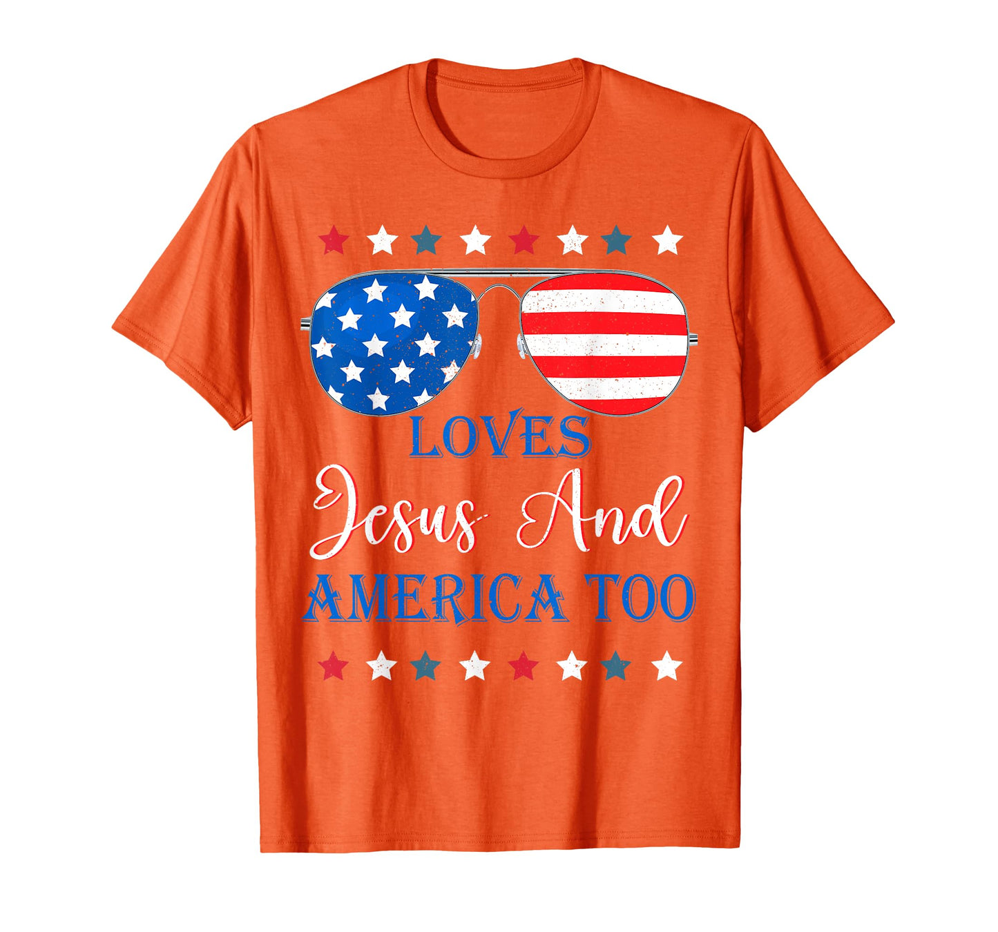 Loves Jesus America Too Toddler Boy USA Flag Christ Patriot T-Shirt