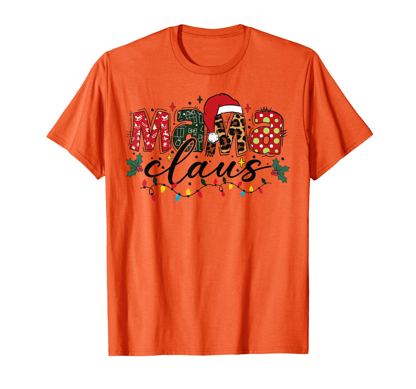 Mama Claus Christmas Pajama Santa Claus Family Matching T-Shirt