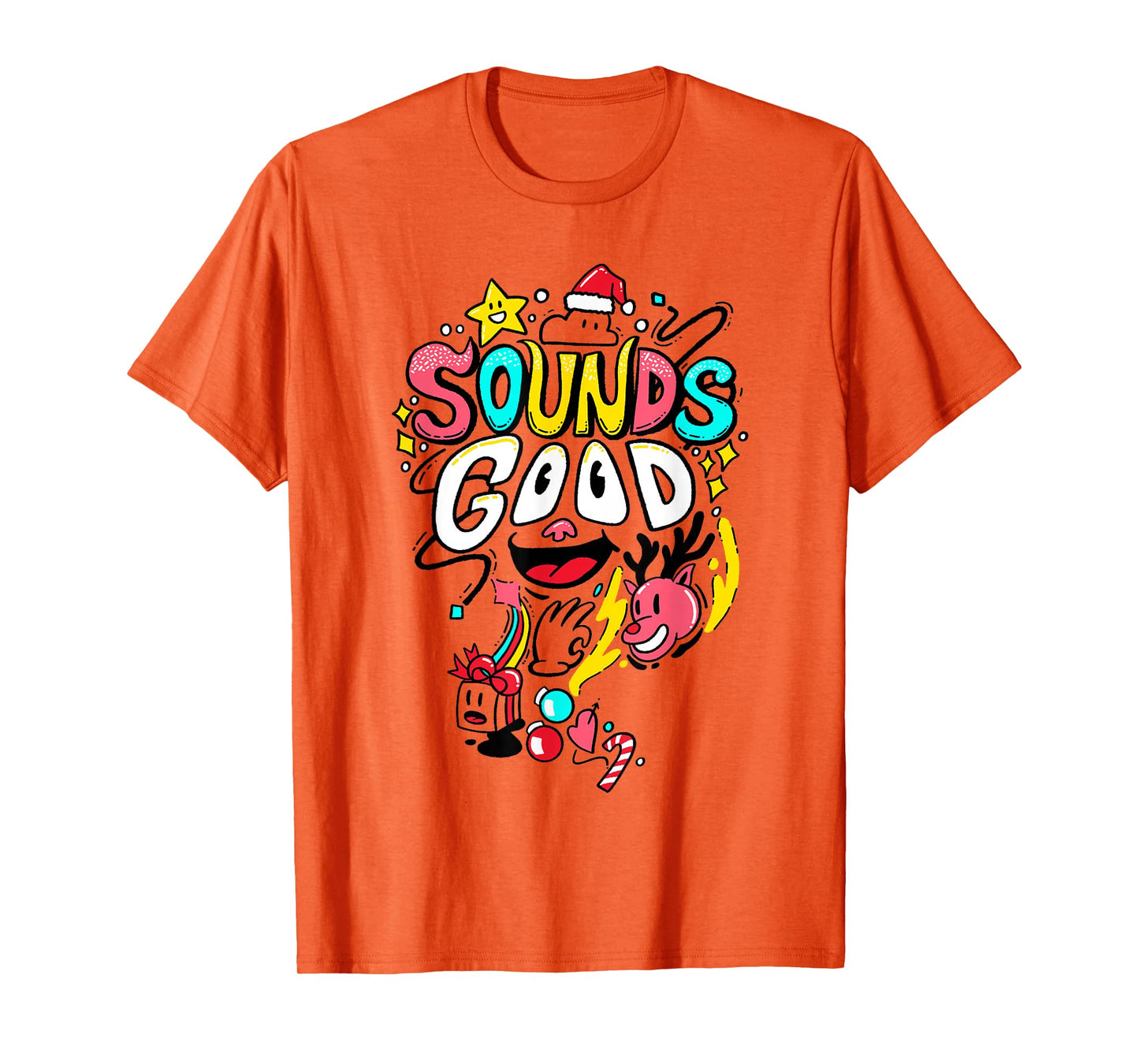 Funny Cartoon Sounds Illustration Good Christmas Theme T-Shirt