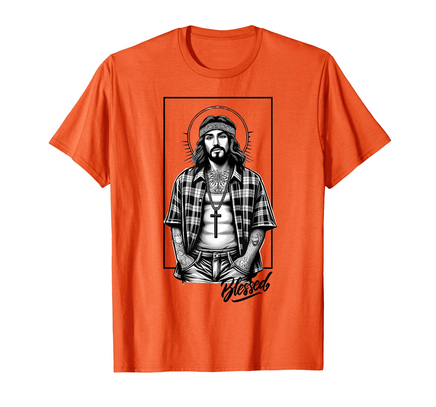 Chicano Latino Cholo Mexican Street Jesus Blessed Religious T-Shirt