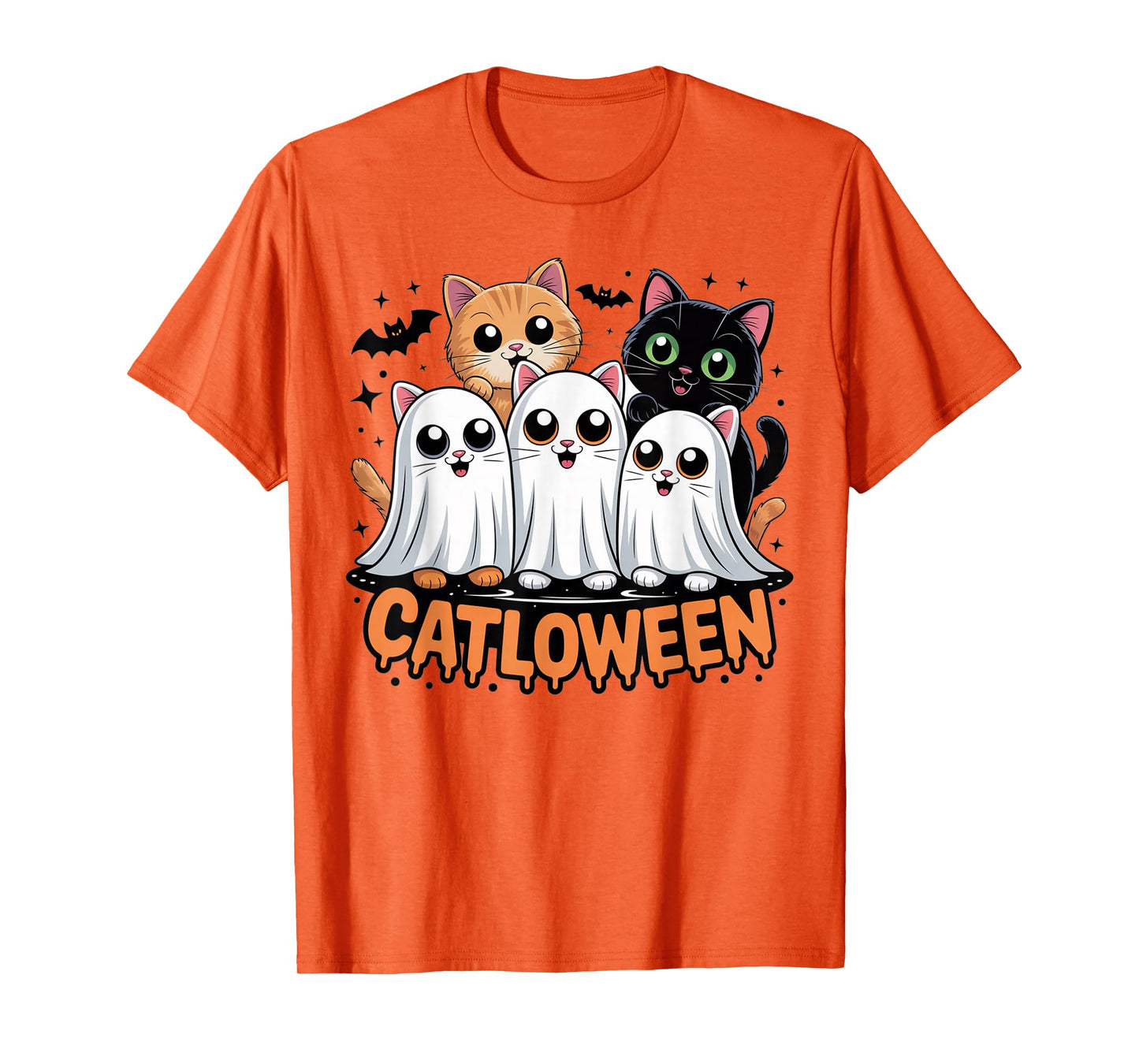 catloween Boo Cute Kitty Cats Lover Halloween Women Men T-Shirt