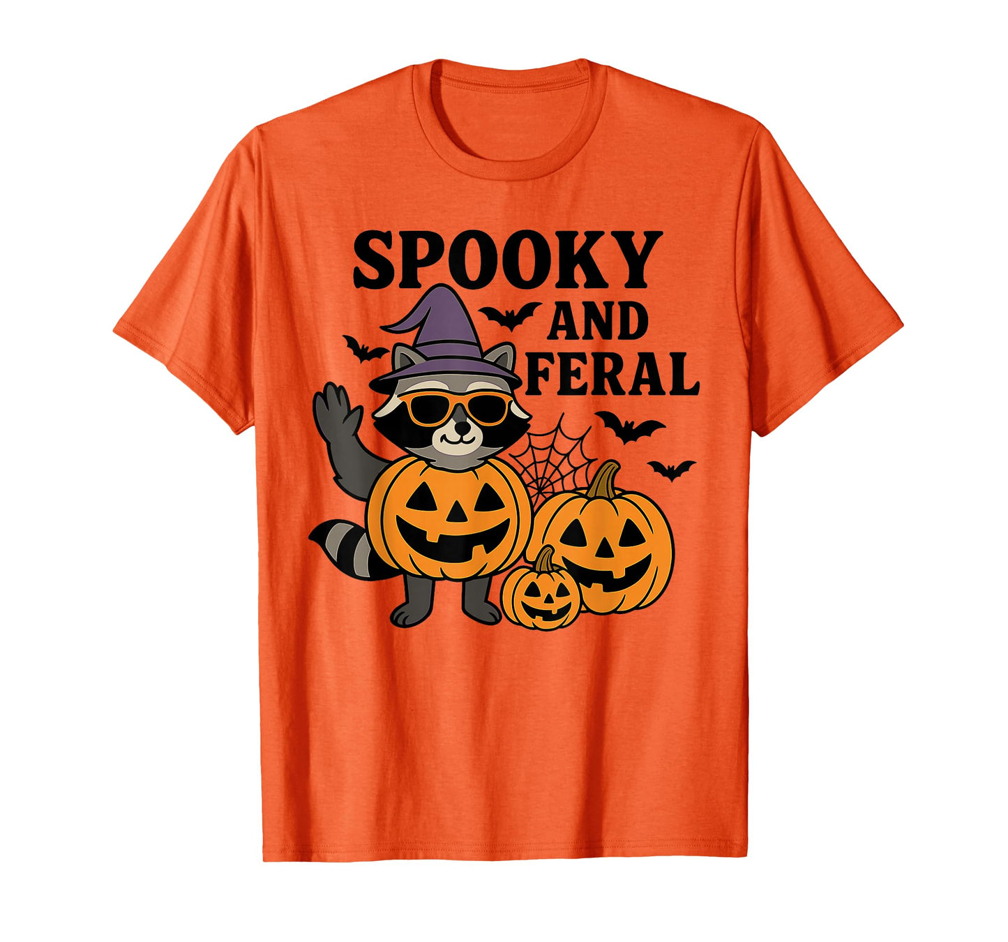 Funny Halloween Raccoon Pumpkin Costume T-Shirt