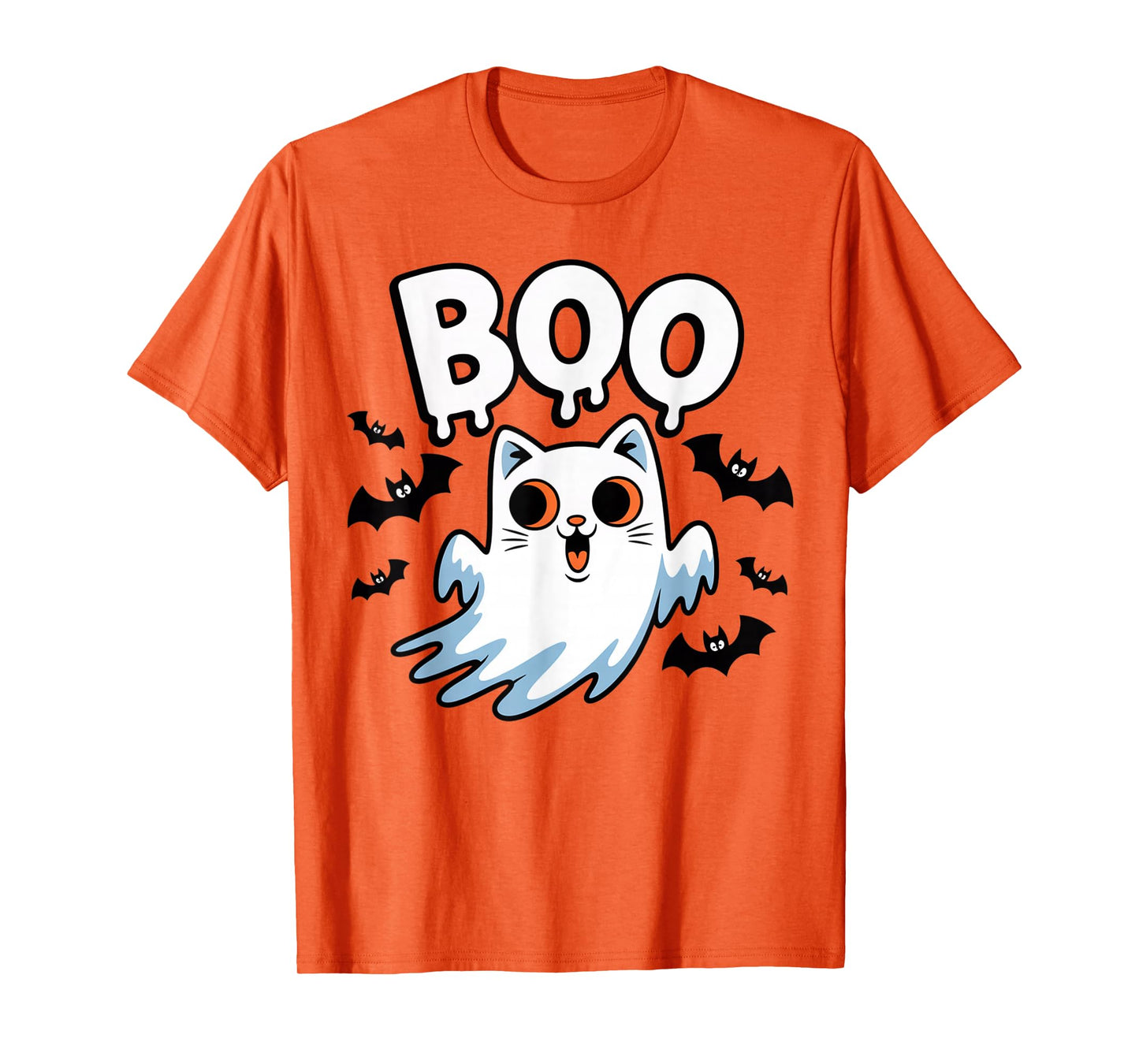 CAT Ghost Boo Cute Kitty Cats Lover Halloween Women Men T-Shirt