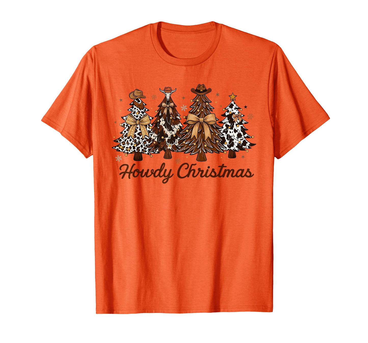 Howdy Christmas Tree Coquette Bow Western Xmas Pjs Cowgirl T-Shirt