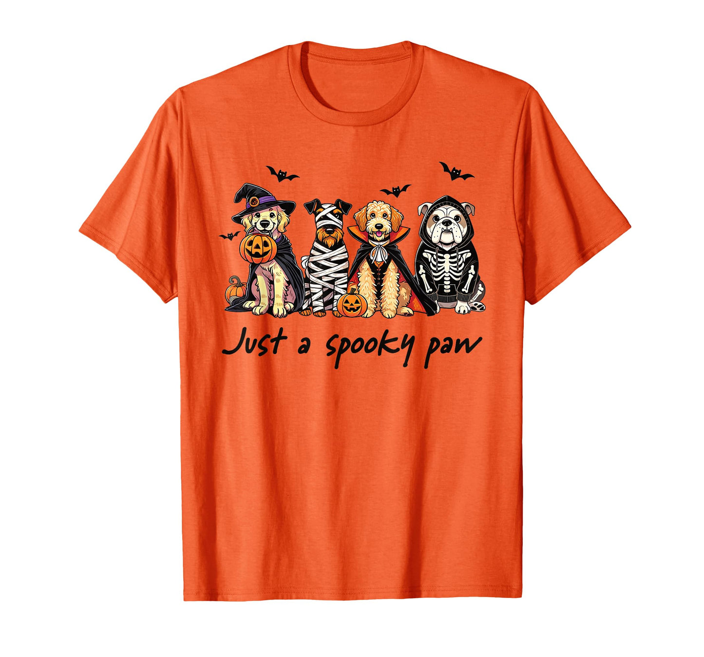 Cute Halloween Dogs Witch Mummy Vampire Skeleton Costume T-Shirt