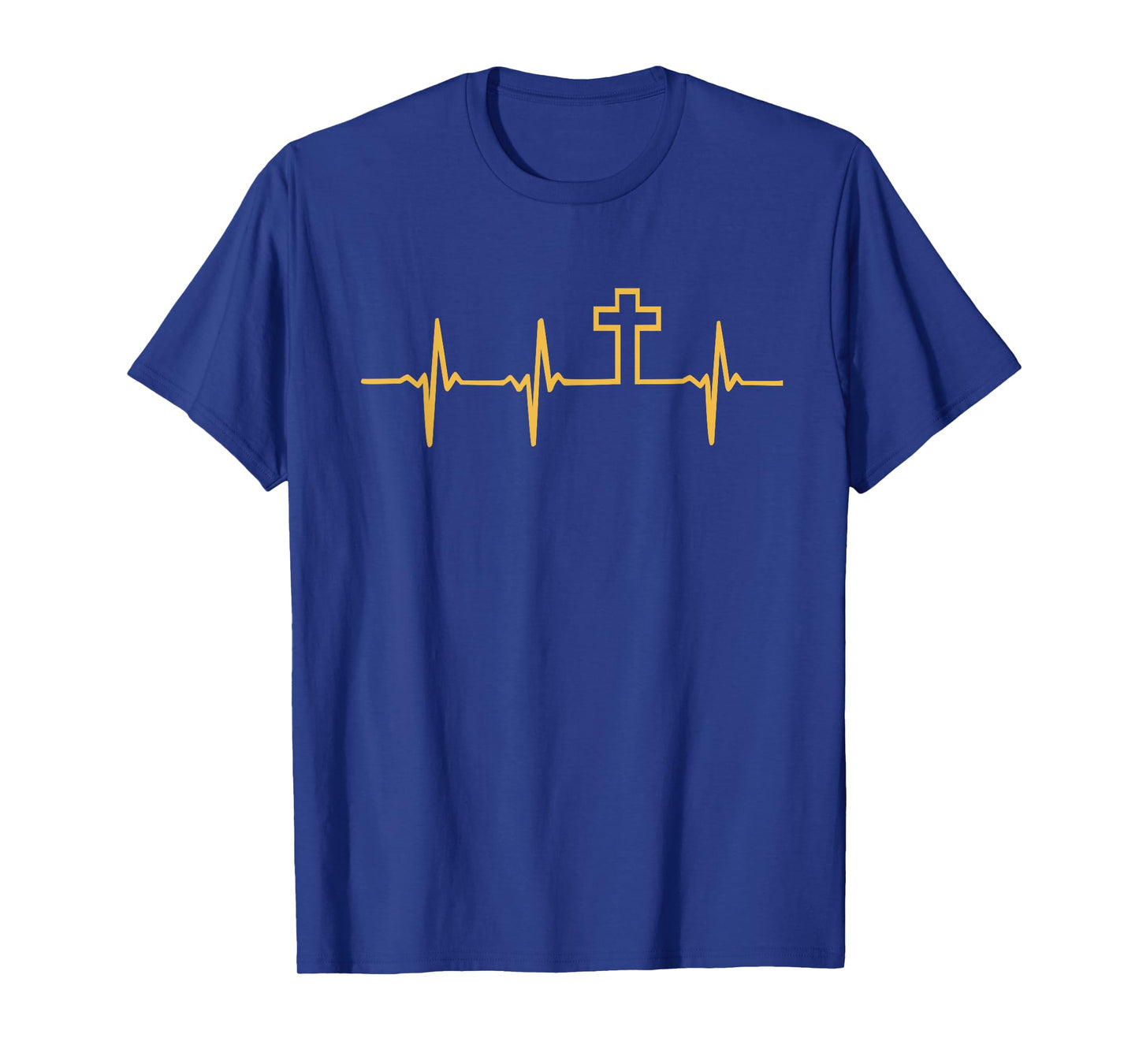 Christian Jesus GOD Religious Cross Heartbeat T-Shirt