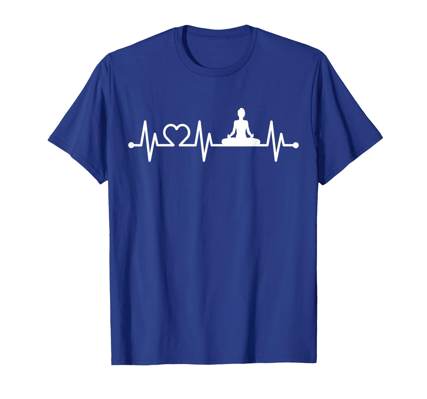 EKG Heartbeat Yoga with Heart Lotus Seat Padmasana Pulse T-Shirt