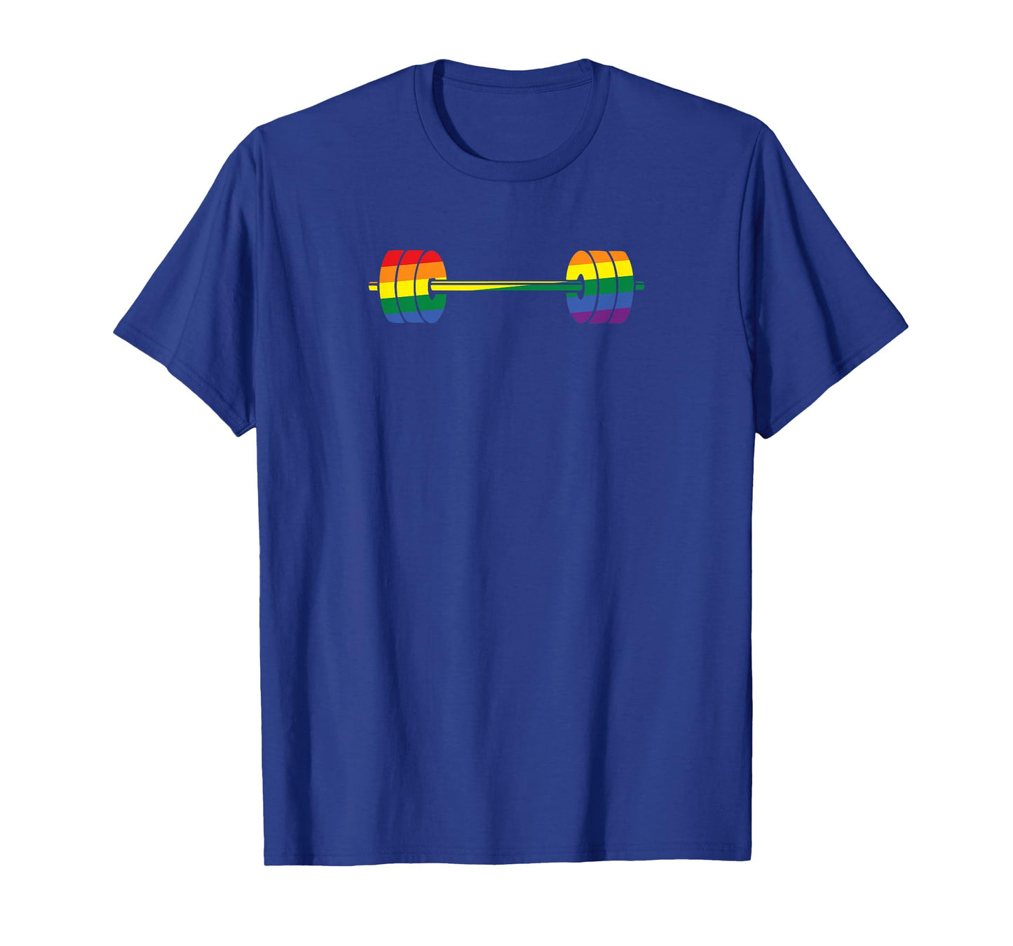 Gay Pride Rainbow Gym Lifting Barbell T-Shirt