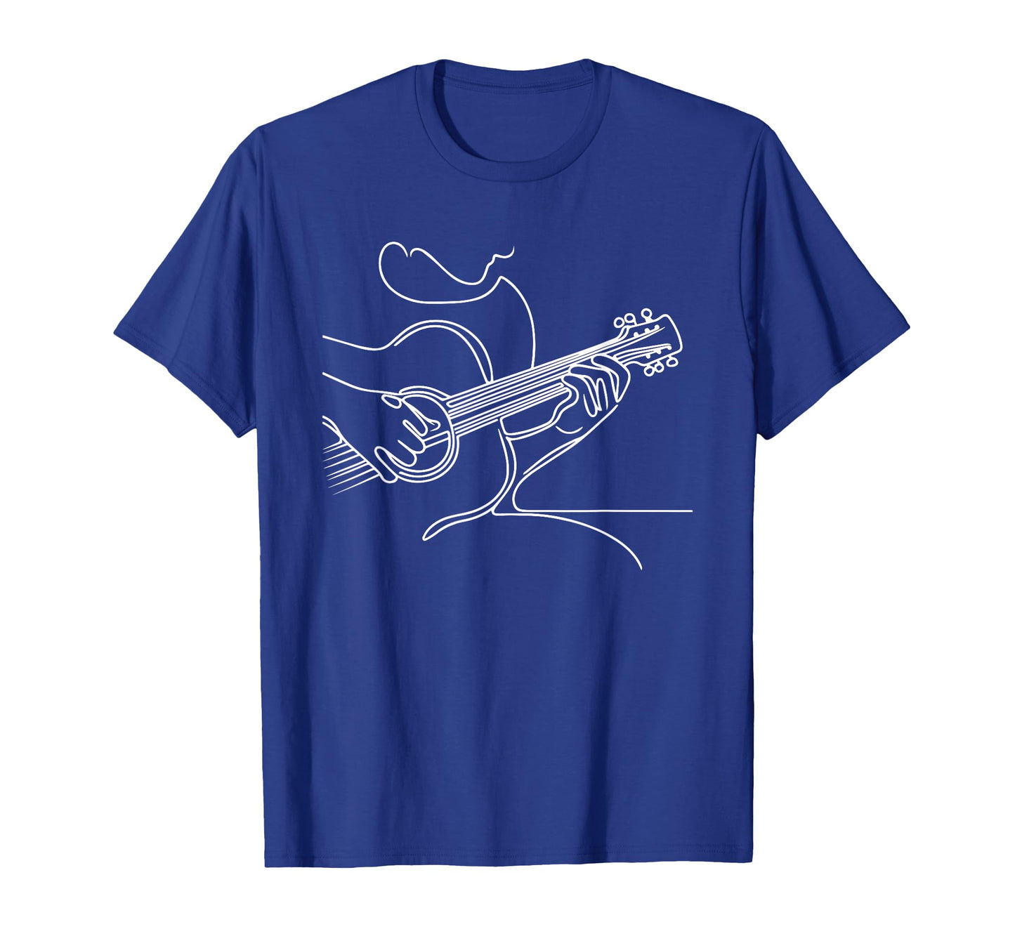 Acoustic Guitar Line Art - Minimalist Graphic Guitarist T-Shirt