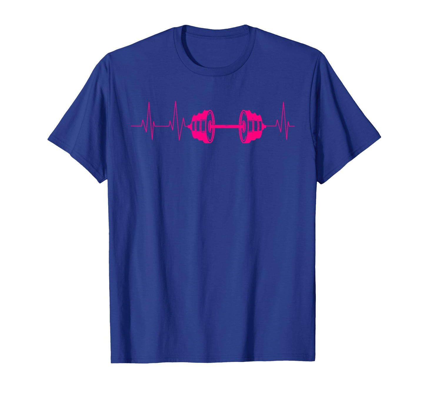 Cute Fitness Lover Gym Workout Heartbeat Designs Barbell Weightlifting Gift Men Women Cool Bodybuilding T-Shirt