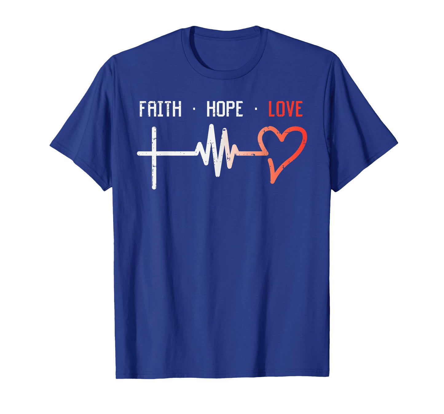 Faith Hope Love Cross Heartbeat God Jesus Christian Gift T-Shirt