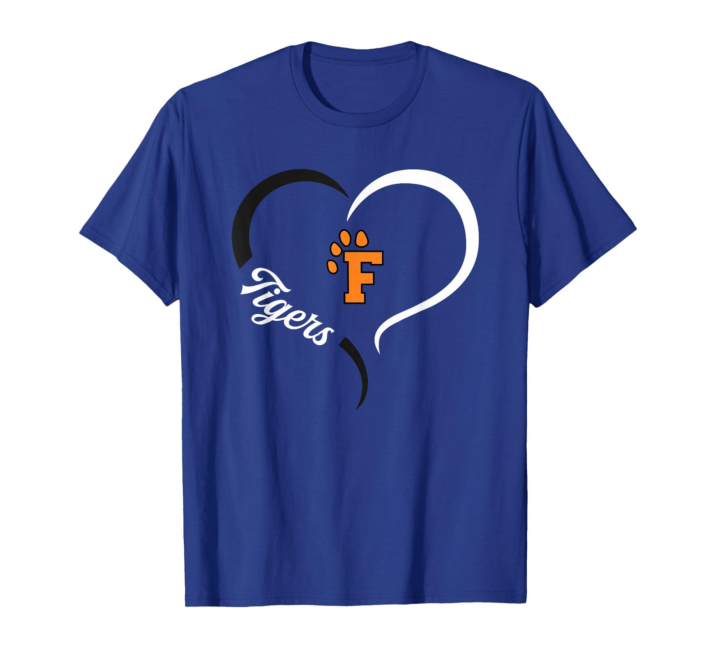 Fenton Tigers Logo Half Heart Slogan HS T-Shirt