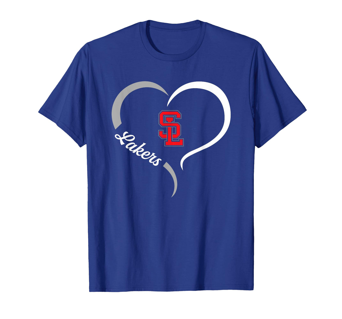 Spring Lake Lakers Logo Half Heart Slogan HS T-Shirt