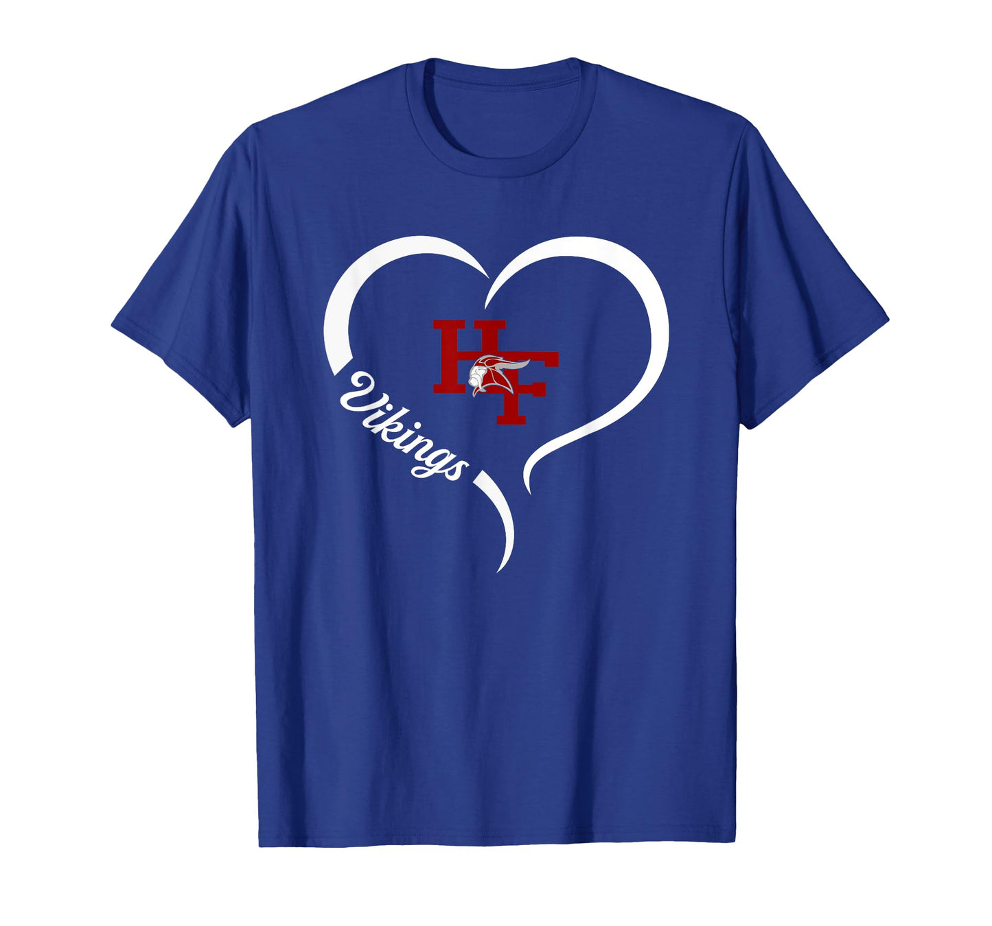 Homewood-Flossmoor Vikings Logo Half Heart Slogan HS T-Shirt