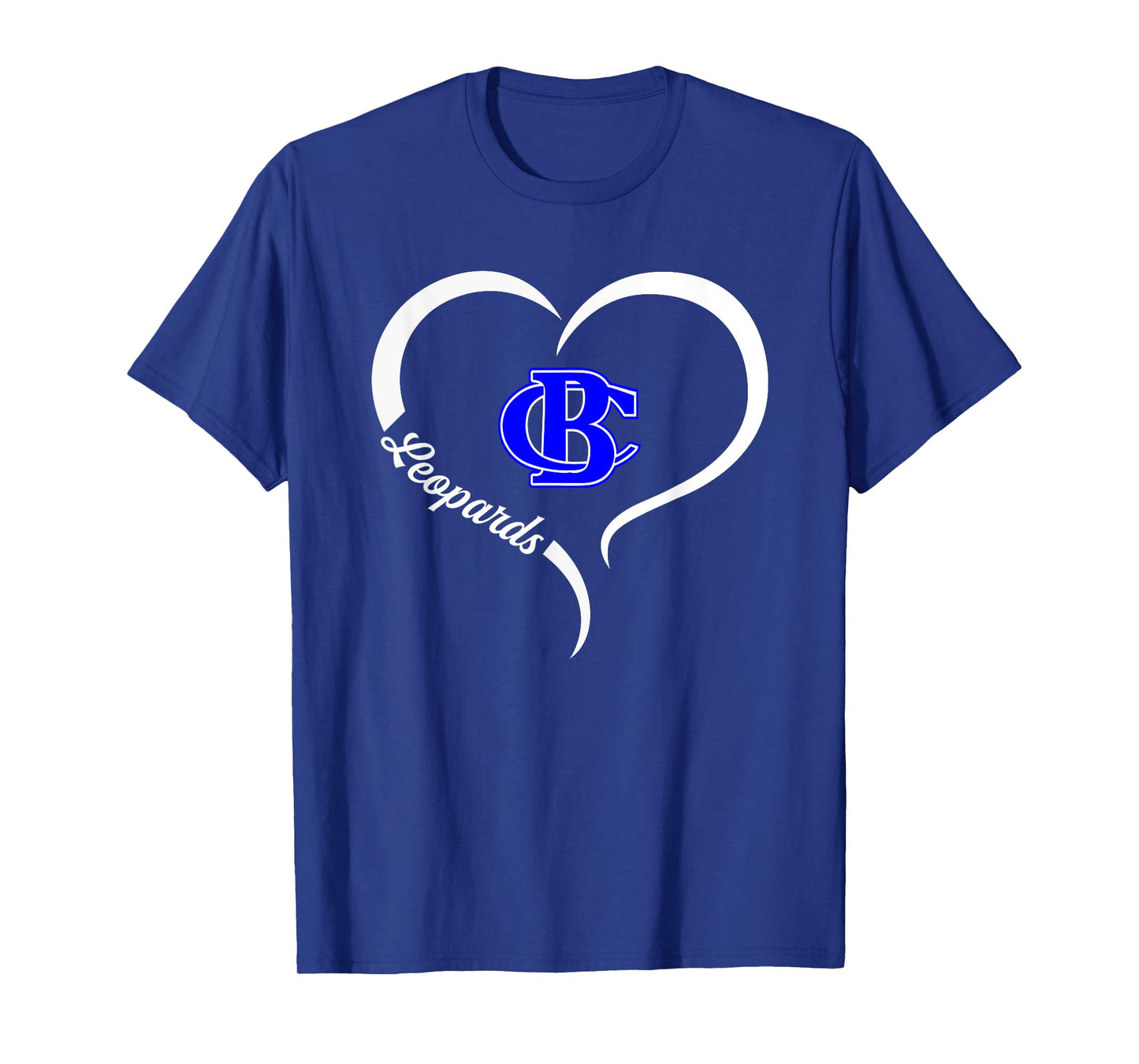 Banks County Leopards Logo Half Heart Slogan HS T-Shirt