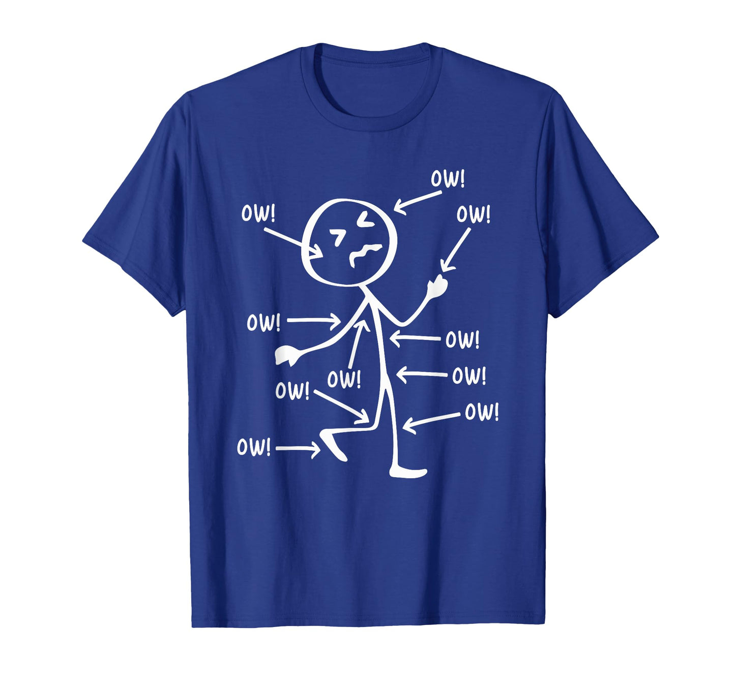 Ow Ow Ow Stick Character Figure Chronic Pain Awareness Humor T-Shirt