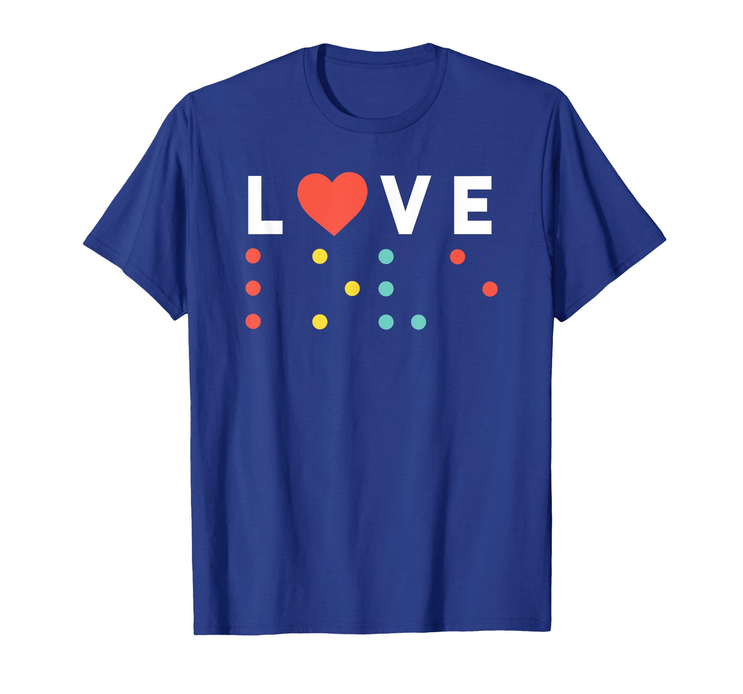 Vintage Love, Braille love gift, red heart T-Shirt