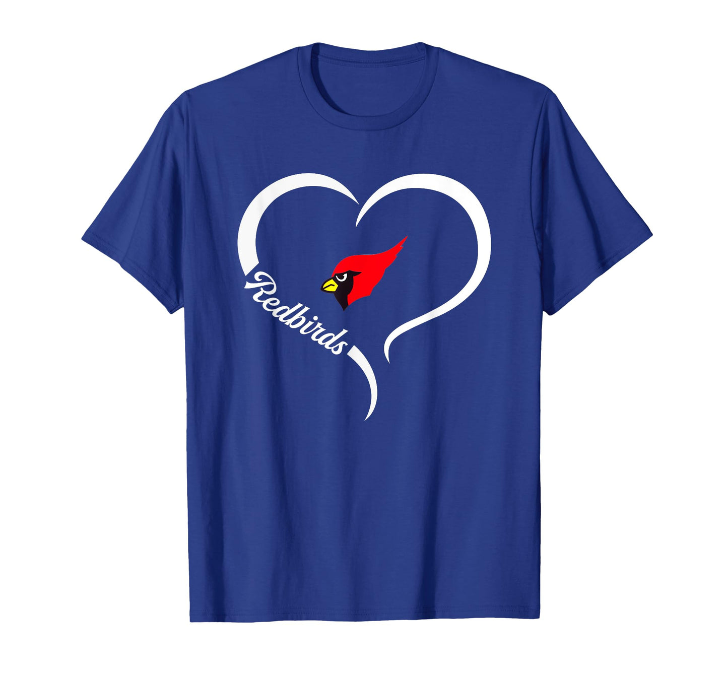 Metamora Township Redbirds Logo Half Heart Slogan HS T-Shirt