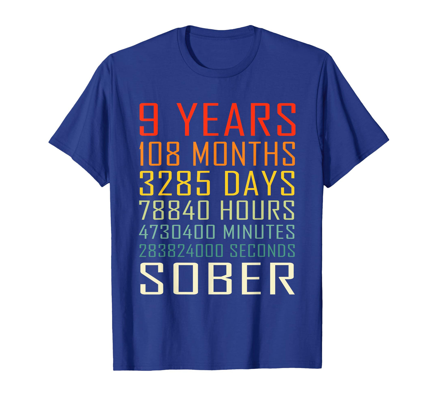 9 Year Sobriety Anniversary Vintage 9 Years Sober T-Shirt