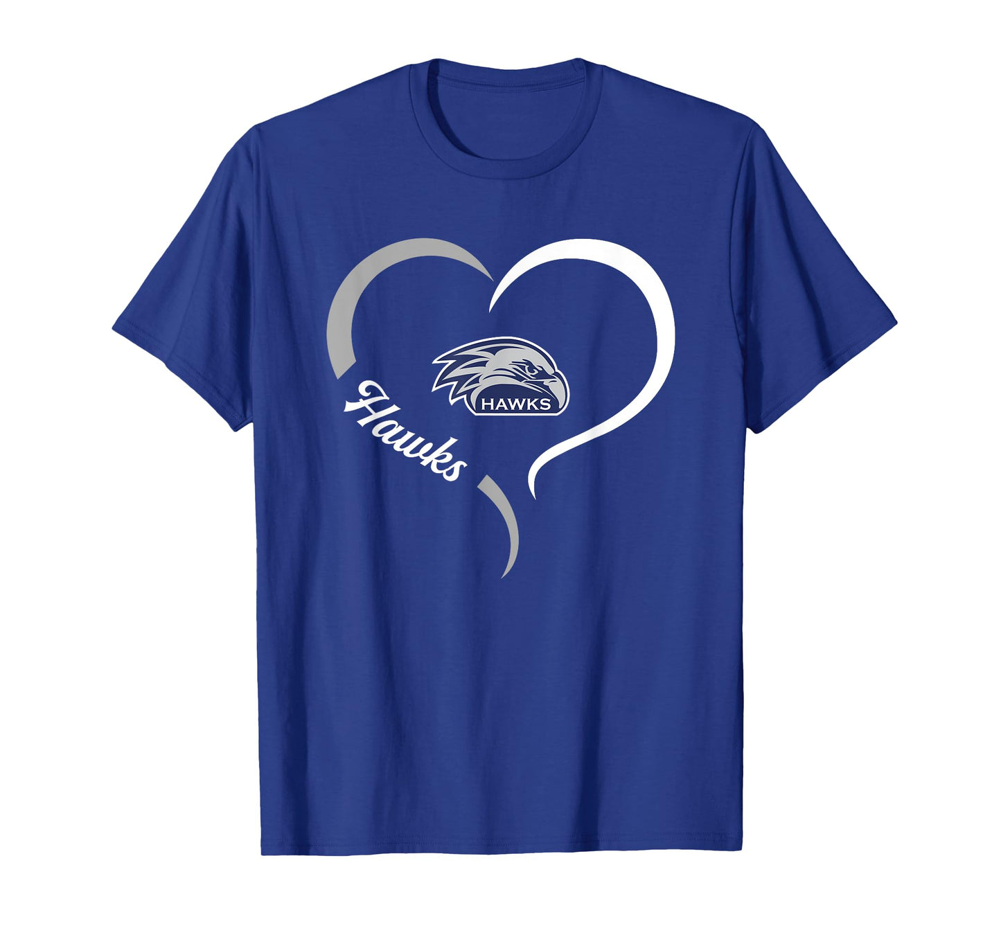 River Ridge Hawks Logo Half Heart Slogan HS T-Shirt
