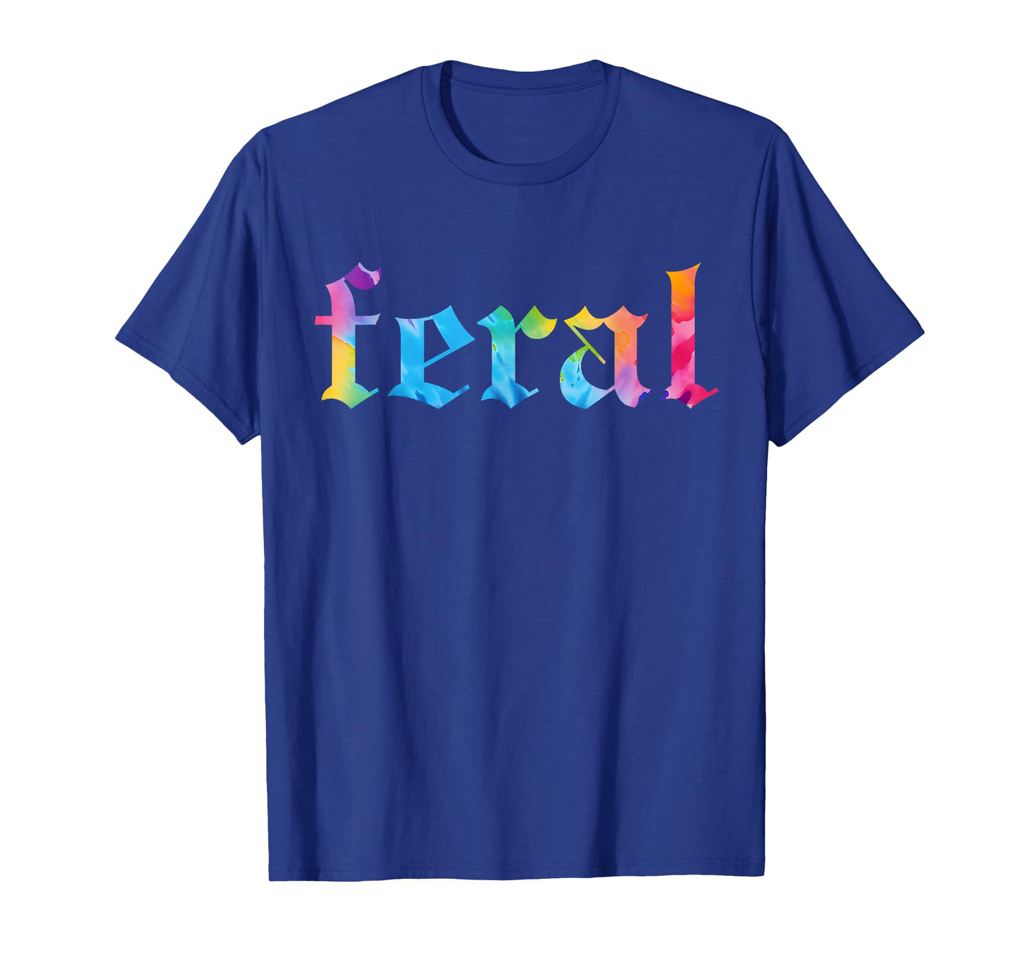 Feral Summer Girl Tie Dye T-Shirt - Women's Gothic Blackletter Font Tie-Dye T-Shirt - Small - Black - Short Sleeve