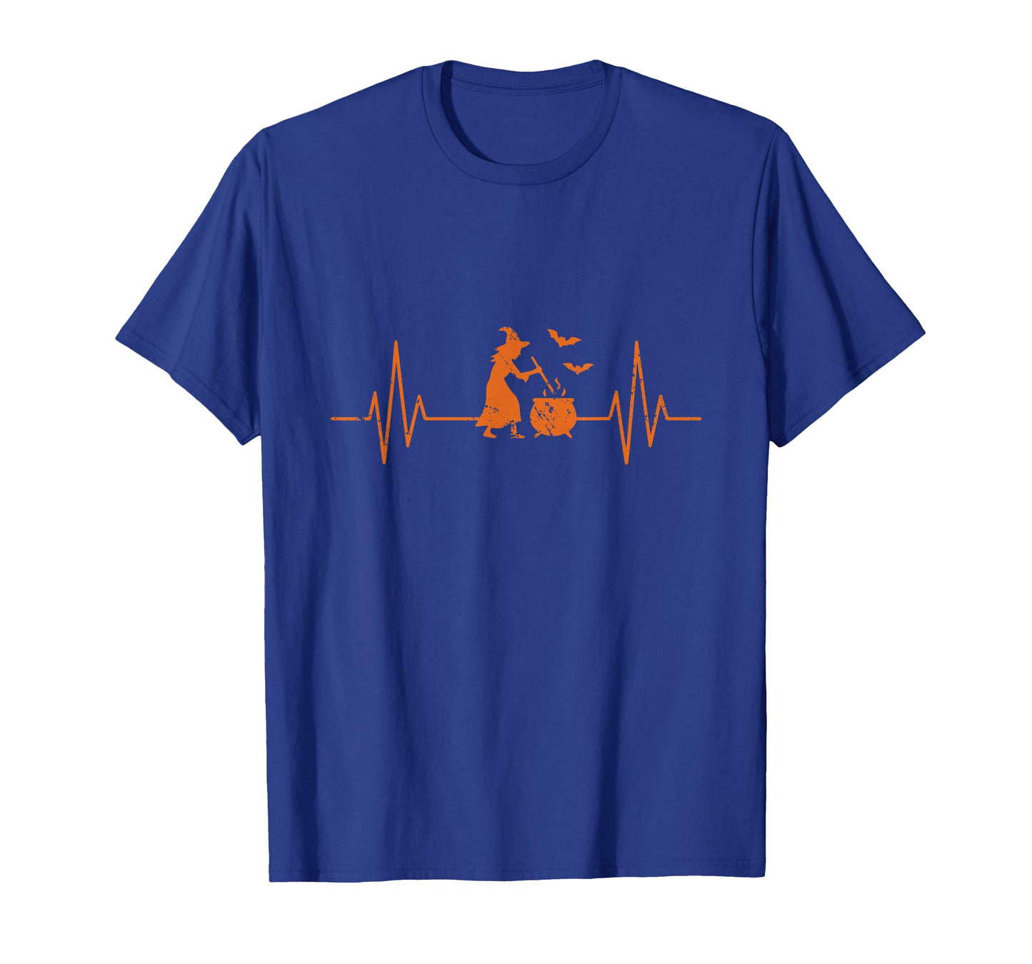 Witch Cauldron Heartbeat EKG Line Halloween T-Shirt