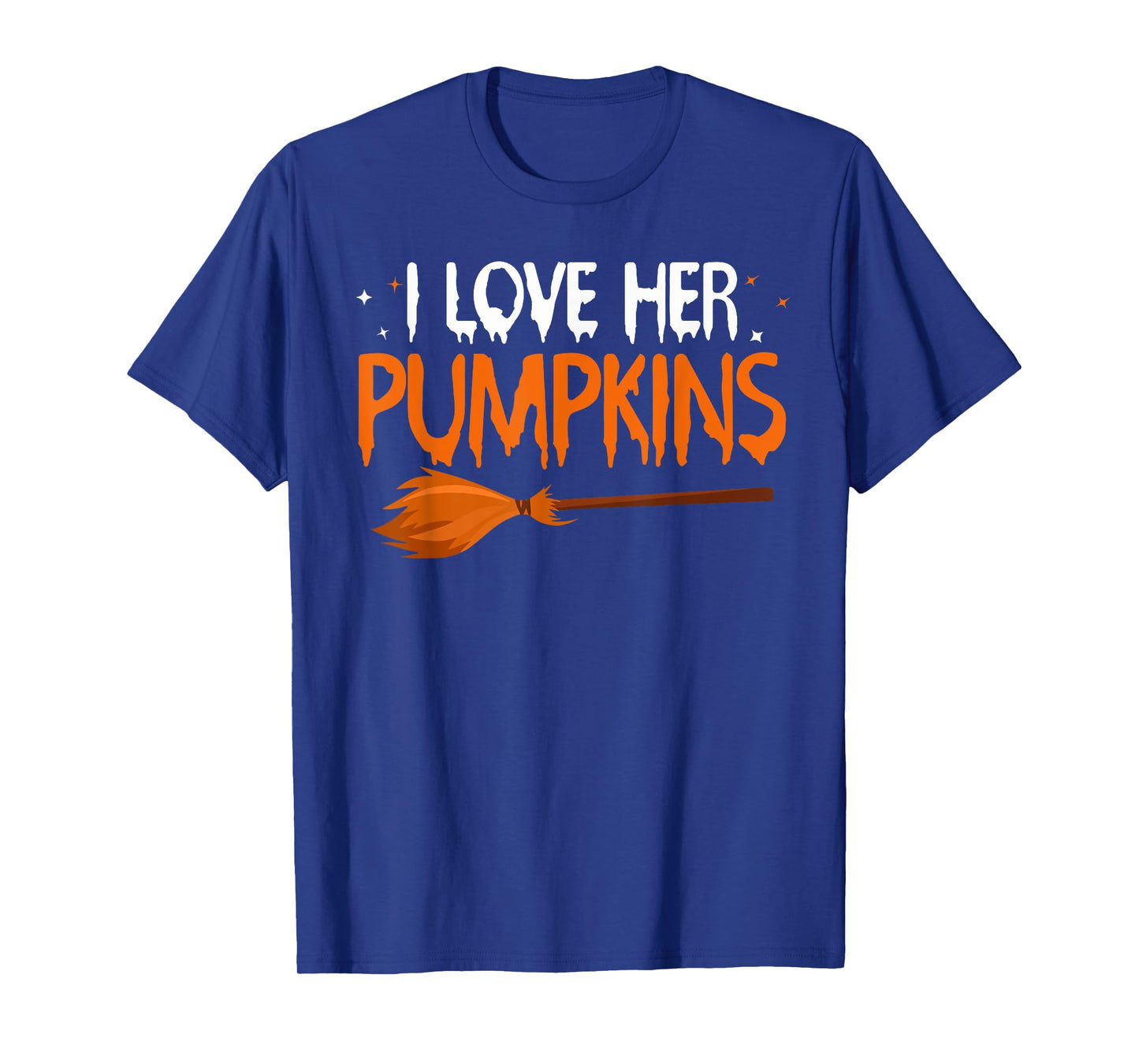 I Love His Broomstick I Love Her Pumpkins Halloween Couples T-Shirt