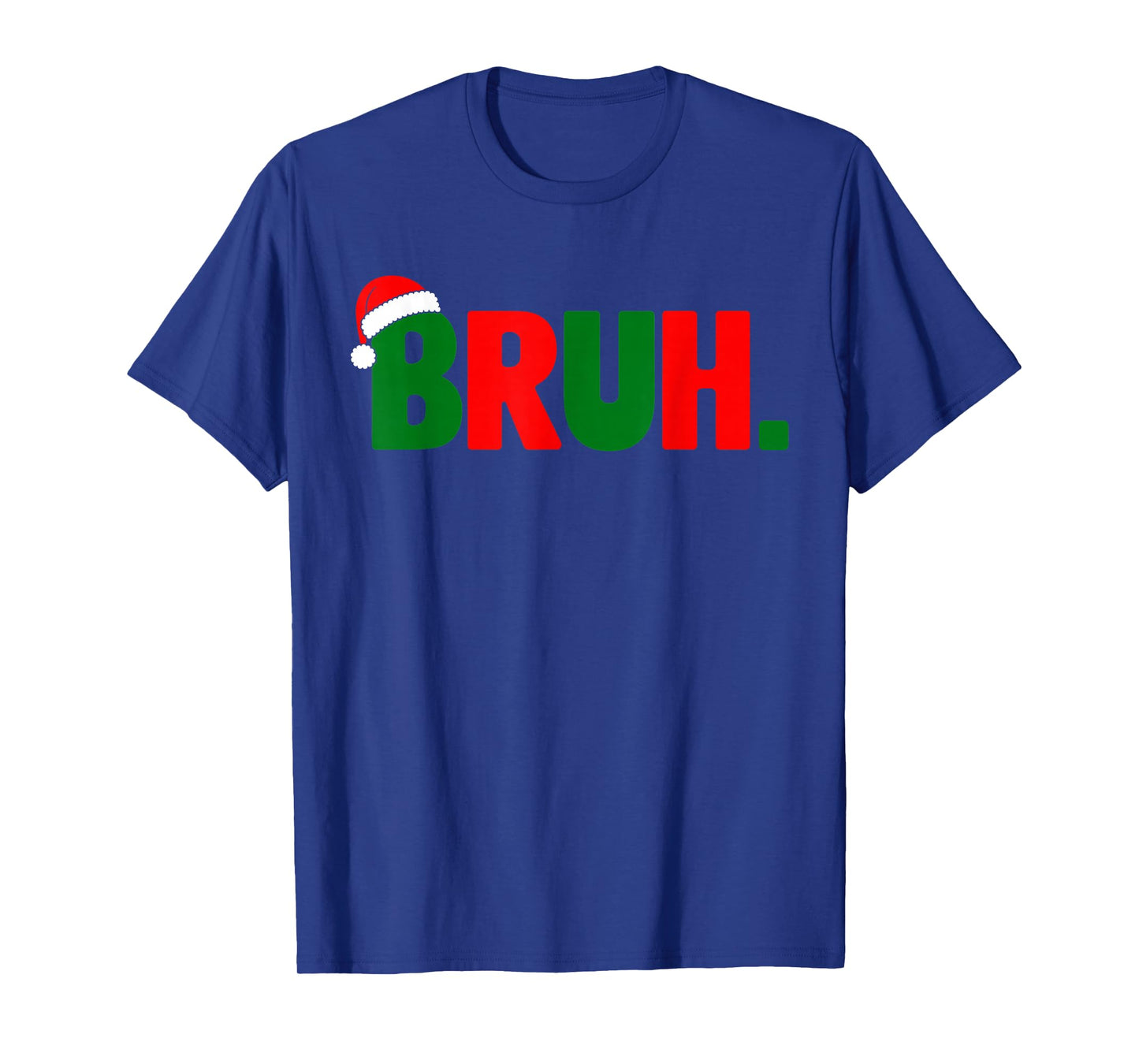 Bruh Funny Christmas Red Green Plaid Teens Xmas Pajamas T-Shirt