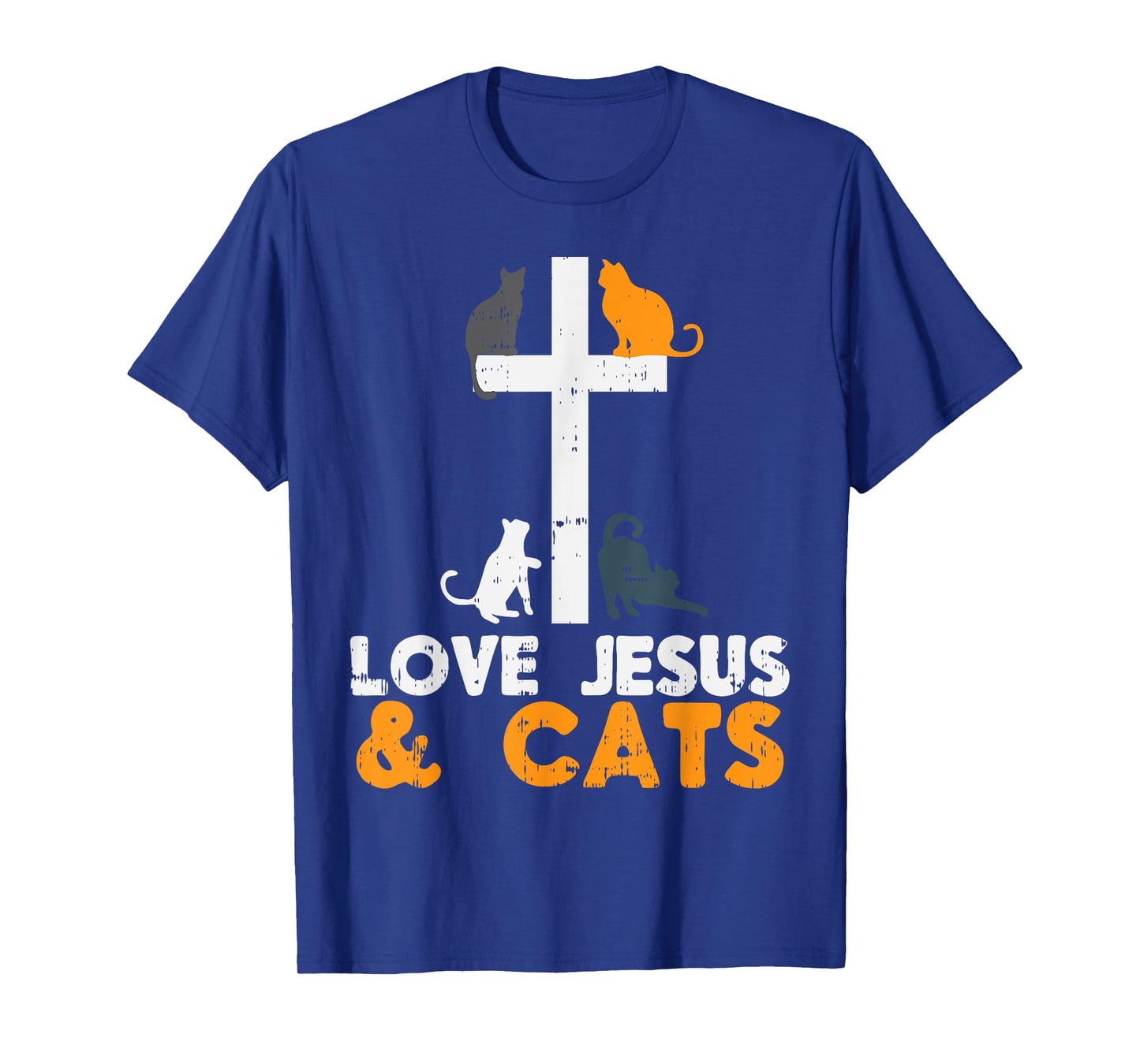 Cross Love Jesus Cats Animal God Christian Pet Lover Gift T-Shirt
