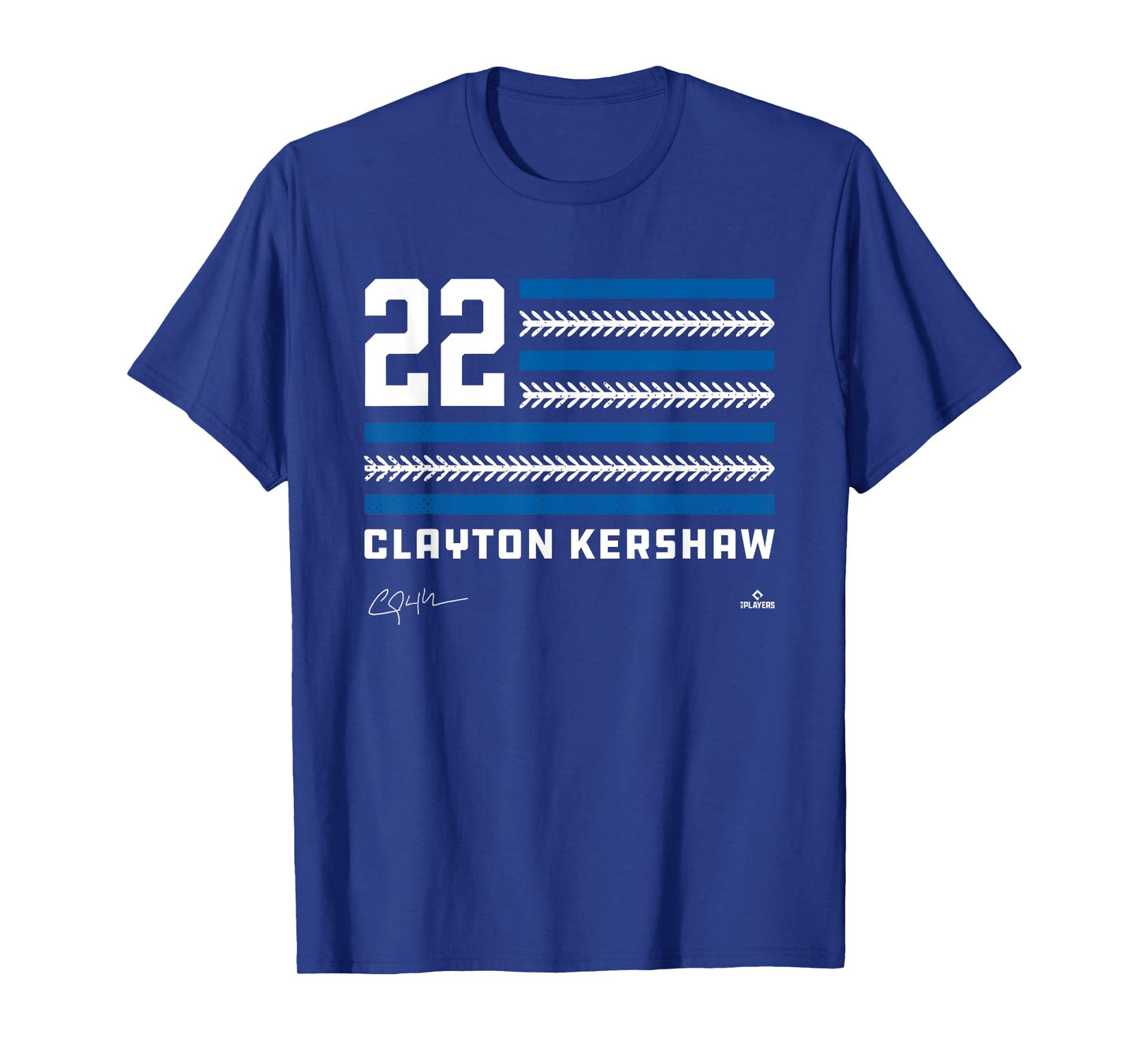 Flag Stripes Clayton Kershaw Los Angeles Baseball MLBPA T-Shirt
