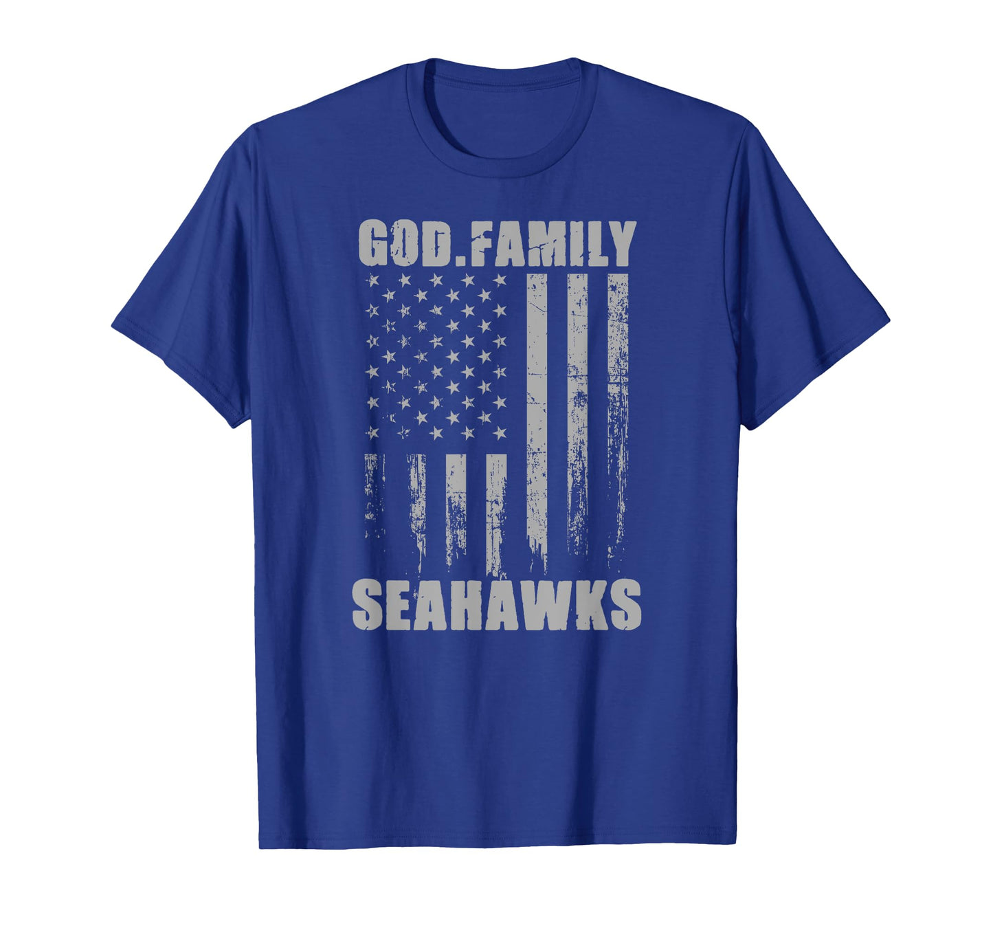 Peninsula Seahawks God. Family. Vintage USA Flag T-Shirt