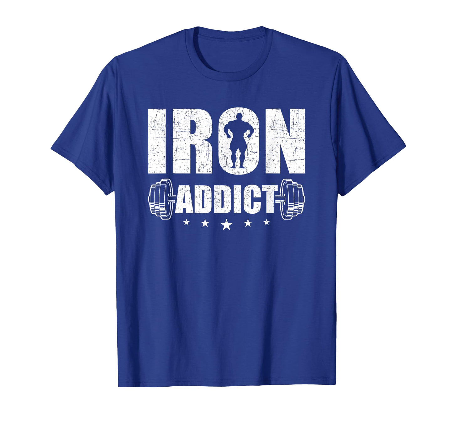 Bodybuilding Weightlifting Workout Gift Co. Iron Addict T-Shirt - Men's Black Cotton Blend Short Sleeve Classic Fit T-Shirt - Workout & Exercise and Fitness - Size Small